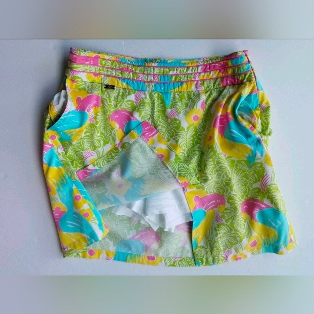 Lilly Pulitzer Women's Skirt Skort Parrots Jungle Print Bright Multicolor Size 0 - Picture 5 of 10